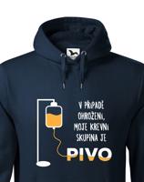 Mikina s pivním motivem Krevní skupina je pivo - ideální dárek