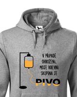 Mikina s pivním motivem Krevní skupina je pivo - ideální dárek
