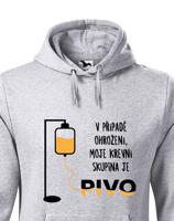 Mikina s pivním motivem Krevní skupina je pivo - ideální dárek