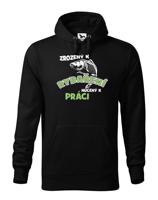 Mikina s potiskem pro rybáře Zrozen k rybaření, nucený k práci