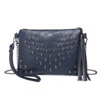 Miss Lulu dámská crossbody kabelka s lebkami - navy LH2412