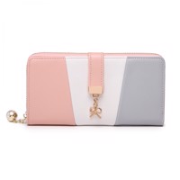 Miss Lulu Moderní dámská peněženka Fancy - šedo růžová