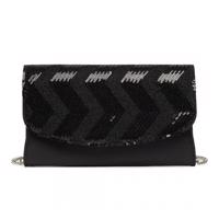 Miss Lulu večerní dámská kabelka psaníčko s flitry LP2311 - černá LP2311-BK