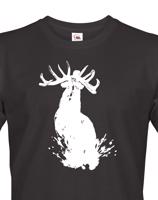 Myslivecké triko s potiskem s Jelenem evropským
