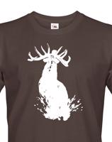 Myslivecké triko s potiskem s Jelenem evropským
