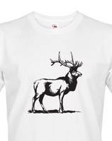 Myslivecké triko s potiskem s Jelenem evropským