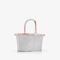 Nákupní košík Reisenthel Carrybag - 5 L - světle šedý s růžově zlatým rámem