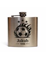 Nerezová placatka 180 ml pro milovníky fotbalu se jménem | Dárek fotbal