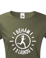 Originální dámské běžecké tričko Běhám s láskou