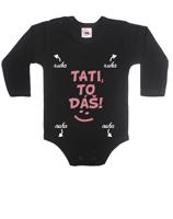 Originální dětské body  s potiskem Tati to dáš ♥ - sleva 33 kč na nákup