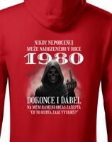 Pánská mikina k narozeninám s kostlivcem a volitelným věkem