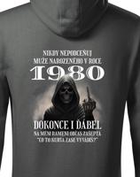 Pánská mikina k narozeninám s kostlivcem a volitelným věkem