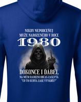 Pánská mikina k narozeninám s kostlivcem a volitelným věkem