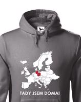 Pánská mikina pro cestovatele Tady jsem doma - s mapou Evropy