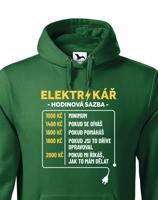 Pánská mikina pro elektrikáře - Hodinová sazba