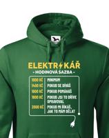 Pánská mikina pro elektrikáře - Hodinová sazba