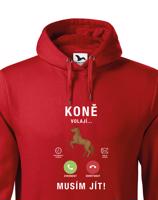 Pánská mikina pro milovníky koní s potiskem Koně volají musím jít...