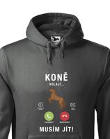 Pánská mikina pro milovníky koní s potiskem Koně volají musím jít...