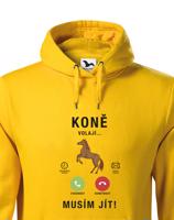 Pánská mikina pro milovníky koní s potiskem Koně volají musím jít...