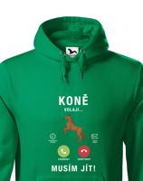 Pánská mikina pro milovníky koní s potiskem Koně volají musím jít...
