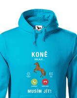 Pánská mikina pro milovníky koní s potiskem Koně volají musím jít...