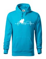 Pánská mikina pro milovníky zvířat - Papillon tep - dárek na narozeniny