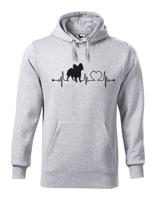 Pánská mikina pro milovníky zvířat - Papillon tep - dárek na narozeniny