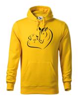 Pánská mikina pro milovníky zvířat s potiskem srdce koně a psa