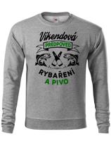 Pánská mikina pro rybáře Víkendová předpověď rybaření a pivo