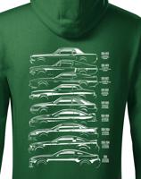 Pánská mikina s potiskem Ford Mustang History Silhouette  -  mikina pro milovníky aut