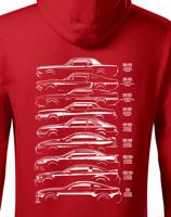 Pánská mikina s potiskem Ford Mustang History Silhouette  -  mikina pro milovníky aut