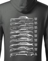 Pánská mikina s potiskem Ford Mustang History Silhouette  -  mikina pro milovníky aut