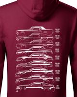 Pánská mikina s potiskem Ford Mustang History Silhouette  -  mikina pro milovníky aut