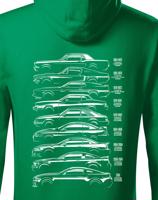 Pánská mikina s potiskem Ford Mustang History Silhouette  -  mikina pro milovníky aut