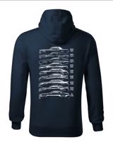 Pánská mikina s potiskem Ford Mustang History Silhouette  -  mikina pro milovníky aut