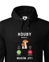 Pánská mikina s potiskem Houby volají - mikina pro houbaře