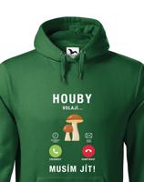 Pánská mikina s potiskem Houby volají - mikina pro houbaře