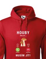 Pánská mikina s potiskem Houby volají - mikina pro houbaře