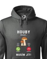 Pánská mikina s potiskem Houby volají - mikina pro houbaře