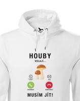 Pánská mikina s potiskem Houby volají - mikina pro houbaře