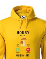 Pánská mikina s potiskem Houby volají - mikina pro houbaře
