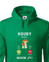 Pánská mikina s potiskem Houby volají - mikina pro houbaře