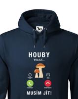 Pánská mikina s potiskem Houby volají - mikina pro houbaře