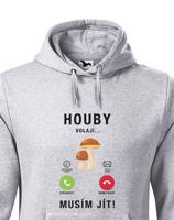 Pánská mikina s potiskem Houby volají - mikina pro houbaře
