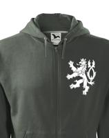 Pánská retro mikina s Českým lvem  na srdci - vlastenecká mikina