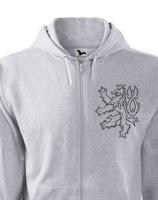 Pánská retro mikina s Českým lvem  na srdci - vlastenecká mikina