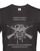 Pánské army triko Dvě do hrudníku a jedna do hlavy - ideální pro military