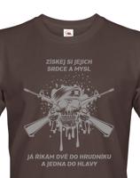 Pánské army triko Dvě do hrudníku a jedna do hlavy - ideální pro military