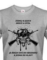 Pánské army triko Dvě do hrudníku a jedna do hlavy - ideální pro military