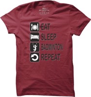 Pánské badmintonové tričko Eat sleep badminton repeat